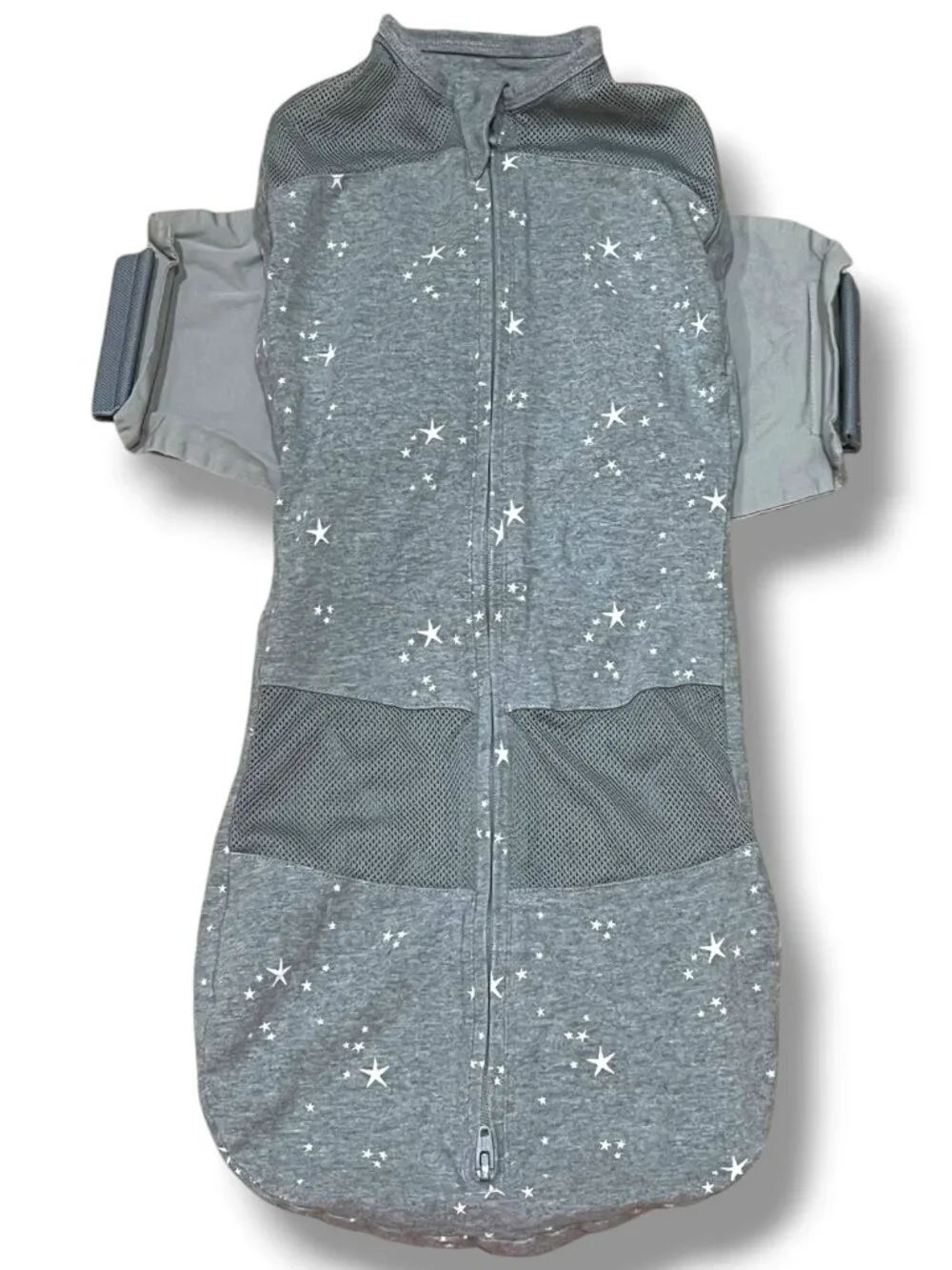 Happiest Baby Organic Cotton Gray Stars SNOO Sleep Sack Size Medium 12-18 lbs